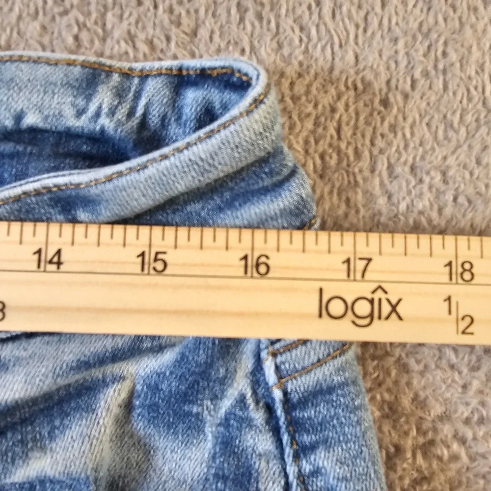 Judy Blue High Rise Bootcut Light Wash Raw Hem Double Button 16W - Picture 5 of 8